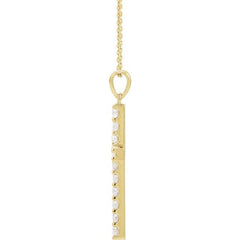 14K Yellow 1/8 CTW Natural Diamond Cross 18" Necklace