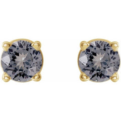 14K Yellow 3 mm Natural Gray Spinel Earrings
