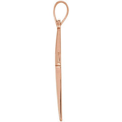 14K Rose Cross Pendant