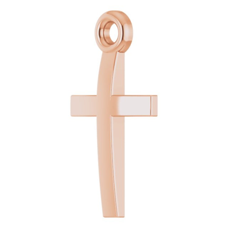 14K Rose Cross 18" Necklace