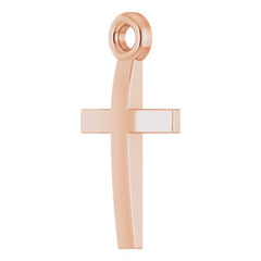 14K Rose Cross 18" Necklace