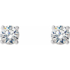 14K White 1/8 CTW Natural Diamond Cocktail-Style Earrings