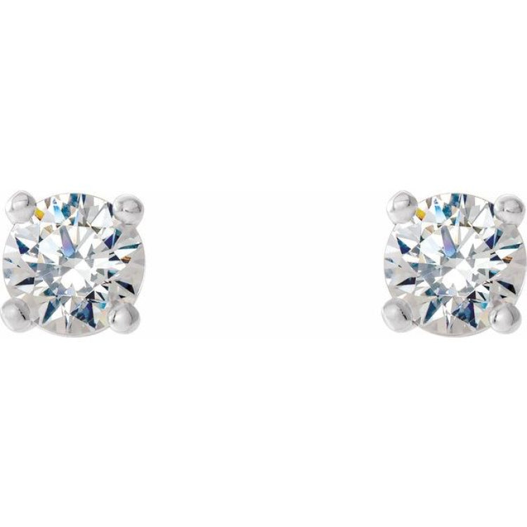 14K White Gold 1/8 CTW Natural Diamond Cocktail-Style Earrings