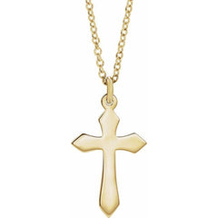 14K Yellow Cross 18" Necklace