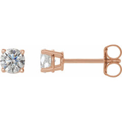 14K Rose 1/2 CTW Natural Diamond Earrings