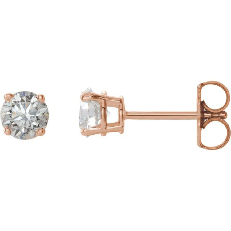 14K Rose 3/4 CTW Natural Diamond Earrings