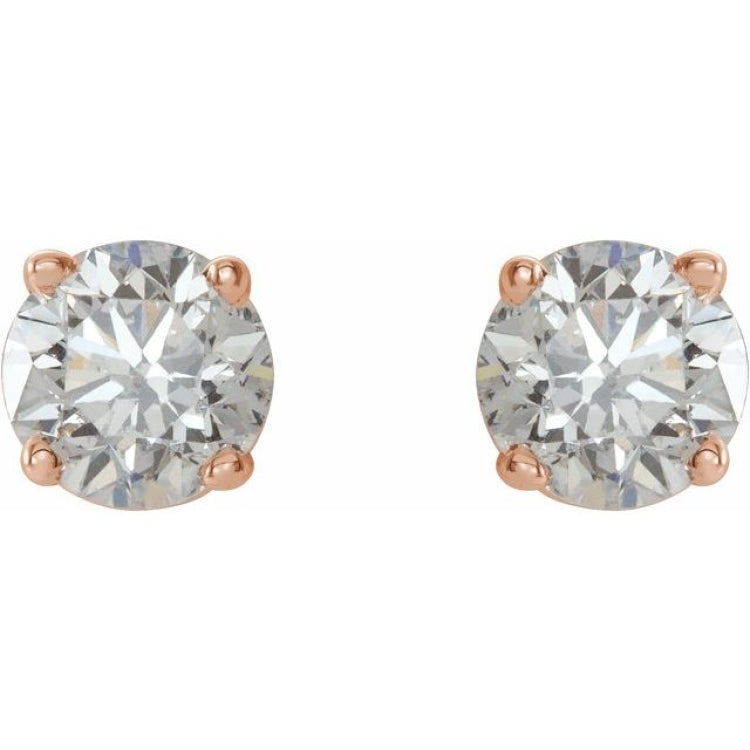14K Rose 3/4 CTW Natural Diamond Earrings