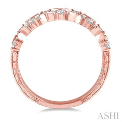 5/8 Ctw Zigzag Baguette and Round Cut Diamond Band in 14K Rose Gold