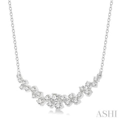 1/2 Ctw Round Cut Diamond Scatter Necklace in 14K White Gold