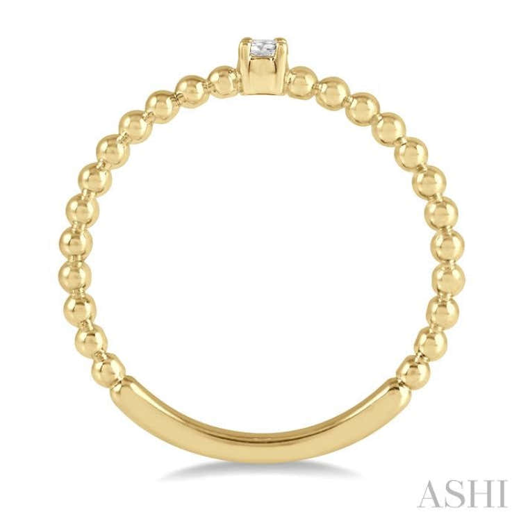 1/20 Ctw Ball Bead Shank Round Cut Bead Bijoux Diamond Petite Promise Ring in 10K Yellow Gold