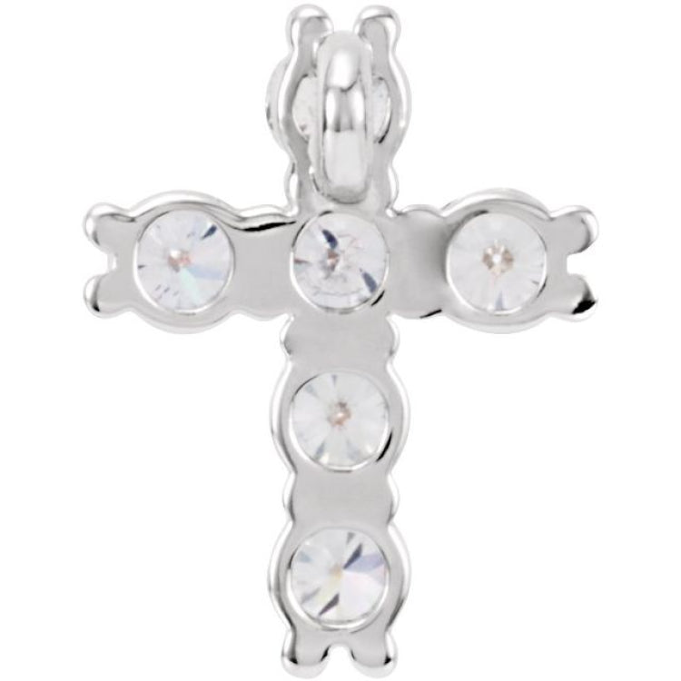 14K White 9/10 CTW Lab-Grown Diamond Pendant