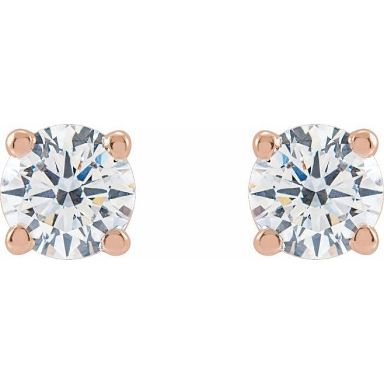 14K Rose Gold 3/4 CTW Lab-Grown Diamond Stud Earrings