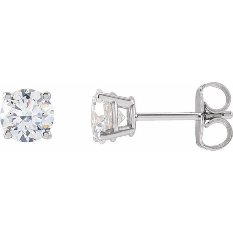 14K White 5mm :: 1 CTW Lab-Grown Diamond Earrings