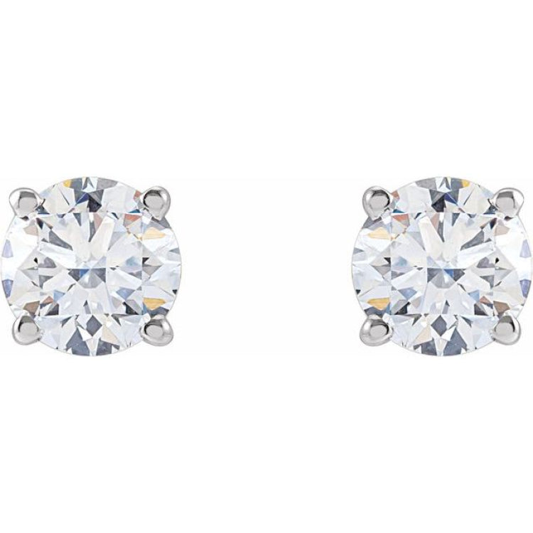 14K White 1 CTW Lab-Grown Diamond Earrings