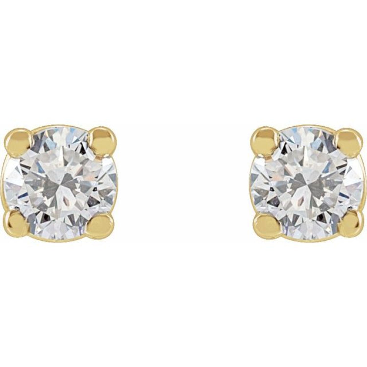14K Yellow Gold 1/5 CTW Lab-Grown Diamond Earrings