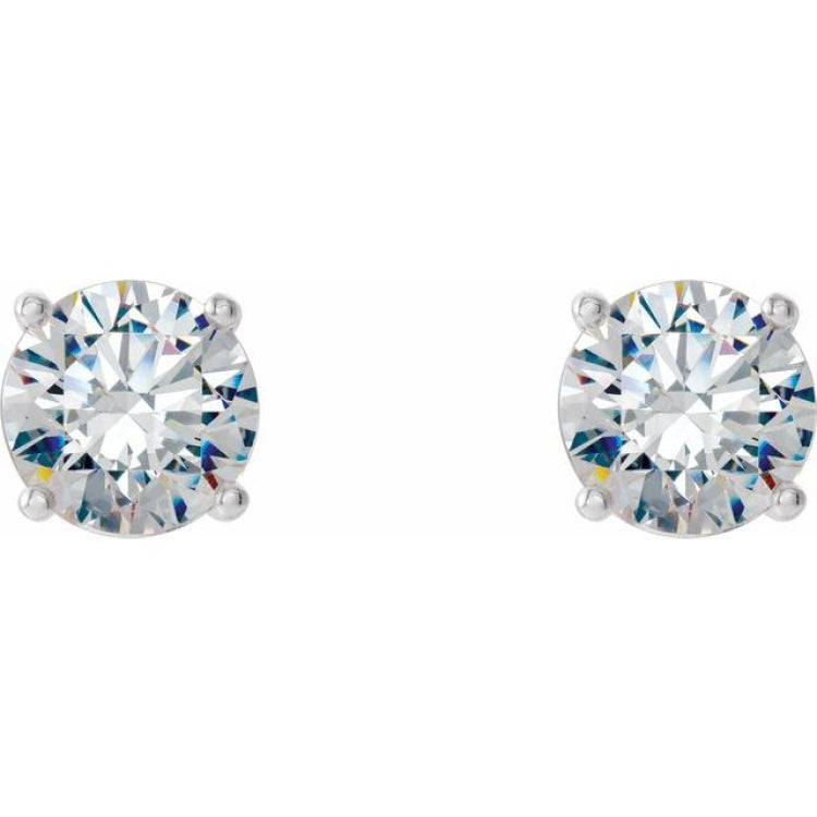 14K White 1/2 CTW Lab-Grown Diamond 4-Prong Stud Earrings