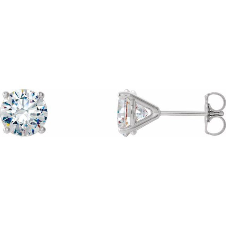 14K White 3/4 CTW Lab-Grown Diamond 4-Prong Stud Earrings
