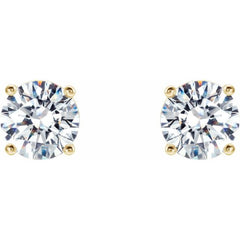 14K Yellow 1 CTW Lab-Grown Diamond 4-Prong Stud Earrings