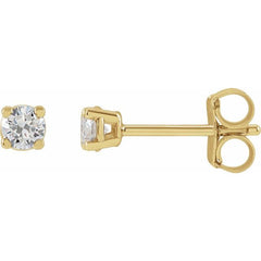 14K Yellow Gold 1/8 CTW Lab-Grown Diamond Earrings