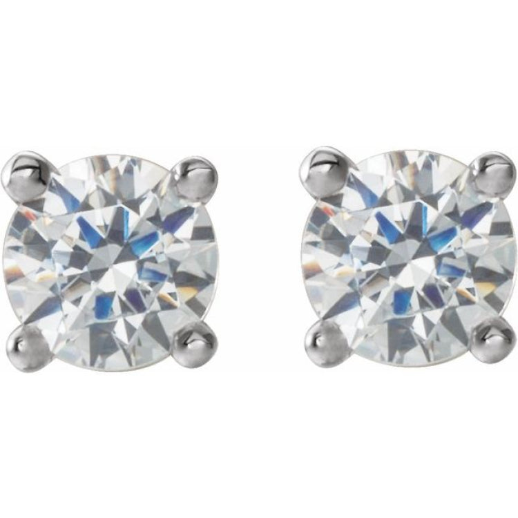 14K White 1/6 CTW Lab-Grown Diamond Stud Earrings