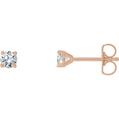 14K Rose Gold 1/6 CTW Lab-Grown Diamond Stud Earrings