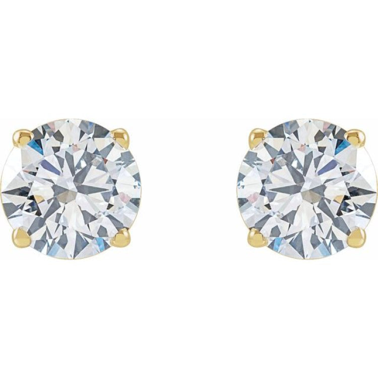 14K Yellow Gold 2 1/2 CTW Lab-Grown Diamond Earrings