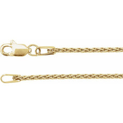 14K Yellow 1.25 mm Wheat 16" Chain