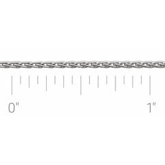 14K White Recycled Metal 1.25 mm Wheat Chain by the Inch