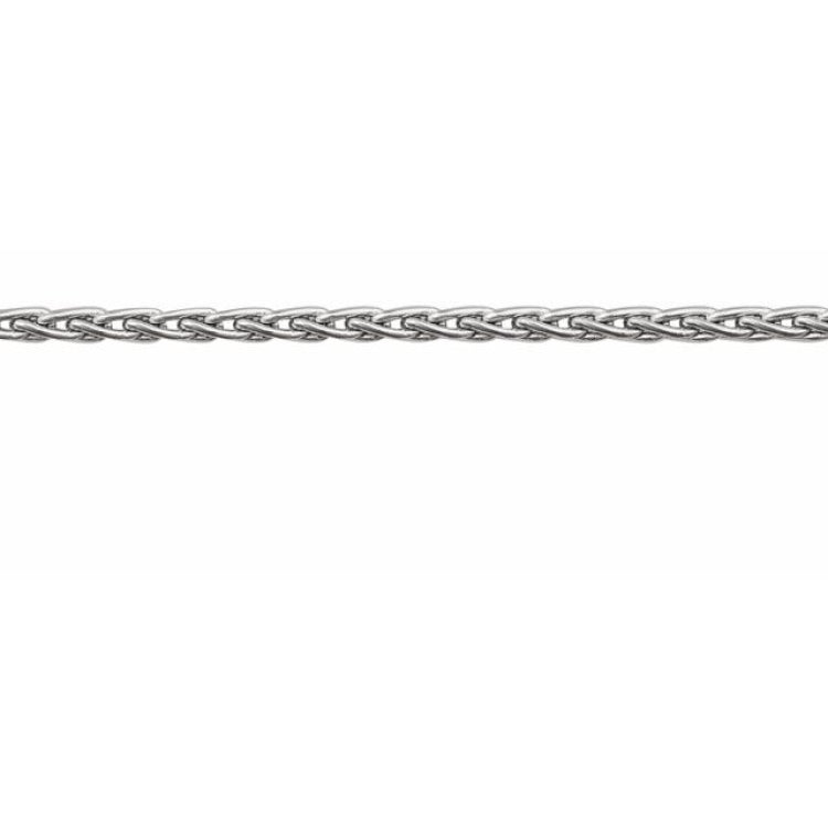 14K White Recycled Metal 1.25 mm Wheat Chain by the Inch