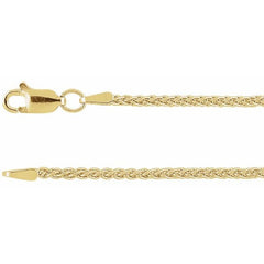 14K Yellow 1.8 mm Wheat 18" Chain