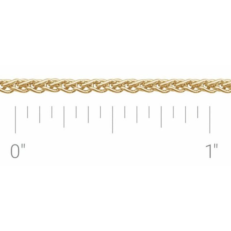 14K Yellow Recycled Metal 1.8 mm Wheat Chain by the Inch