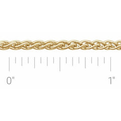 14K Yellow Recycled Metal 2.4 mm Wheat Chain by the Inch