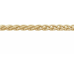 14K Yellow Recycled Metal 2.4 mm Wheat Chain by the Inch