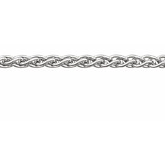 14K White Recycled Metal 2.4 mm Wheat Chain by the Inch