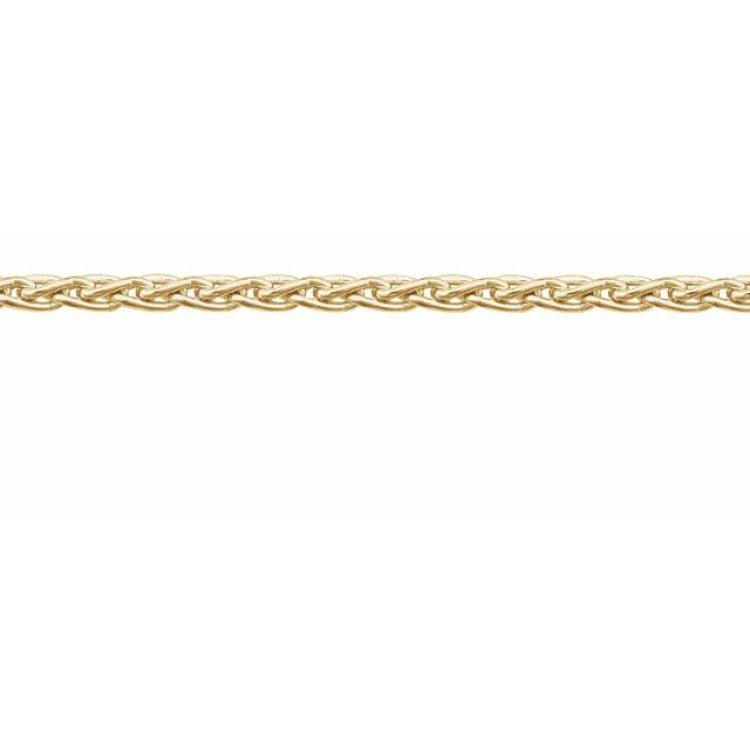 14K Yellow Recycled Metal 1.5 mm Wheat Chain by the Inch