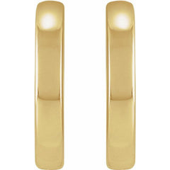 14K Yellow/White Hinged 14 mm Hoop Earrings