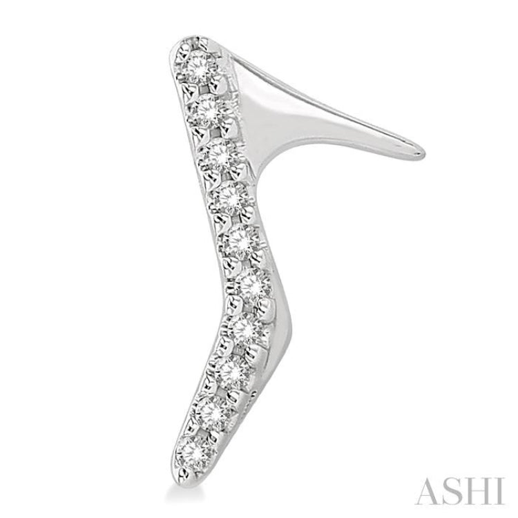 1/20 Ctw Petite High Heel Pumps Round Cut Diamond Fashion Stud Earring in 10K White Gold