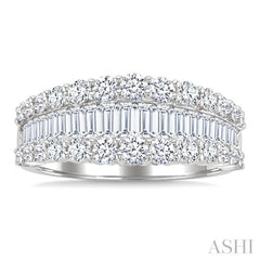 1 5/8 Ctw Baguette and Round Cut Diamond Fashion Band in 14K White Gold