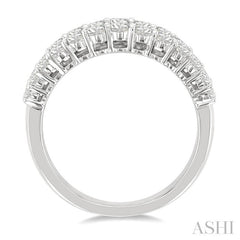 1 5/8 Ctw Baguette and Round Cut Diamond Fashion Band in 14K White Gold