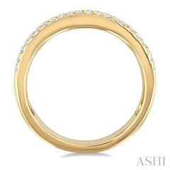 5/8 Ctw Wide 4-Stone Oval & Round Cut Diamond Fashion Band in 14K Yellow Gold