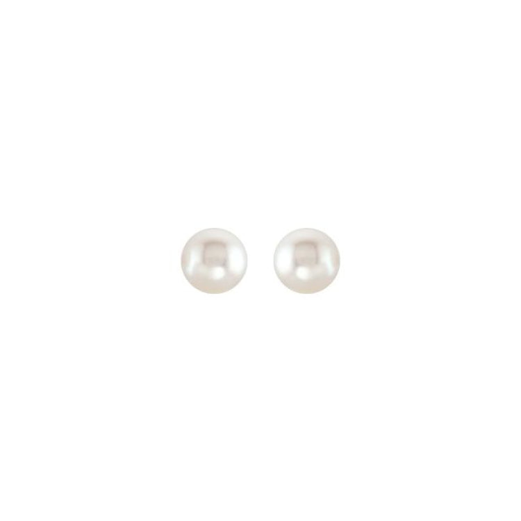 14K White Cultured White Freshwater Pearl Earrings