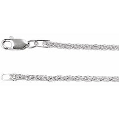 Sterling Silver 2.25 mm Wheat 18" Chain