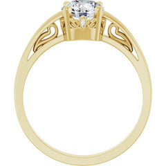14K Yellow Stuller Lab-Created Moissanite Ring