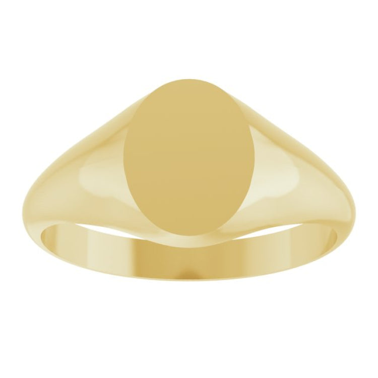 14K Yellow Oval Signet Ring