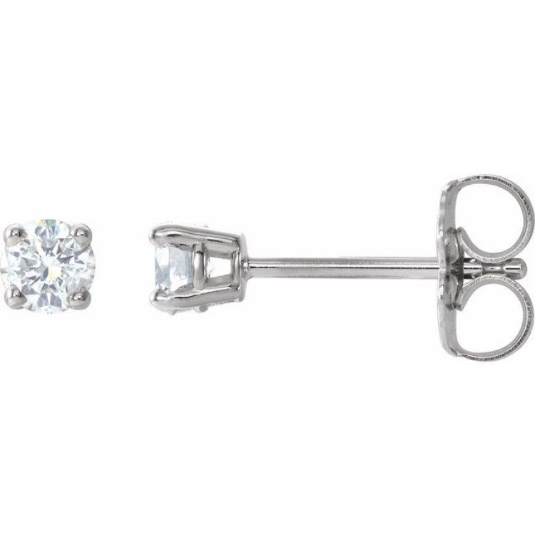 14K White 1/6 CTW Natural Diamond Earrings