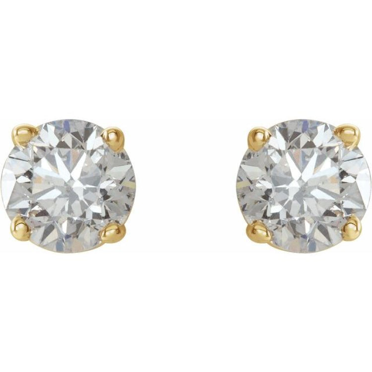 14K Yellow 3/8 CTW Natural Diamond  Earrings