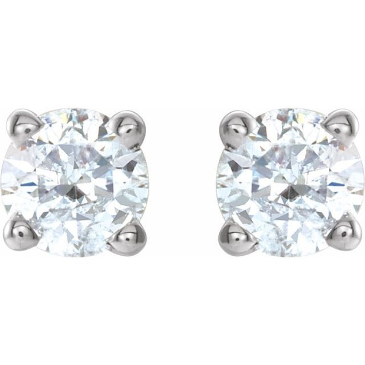 14K White 3/8 CTW Natural Diamond  Earrings