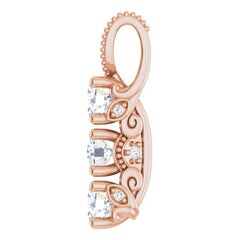 14K Rose 5/8 CTW Lab-Grown Diamond Pendant
