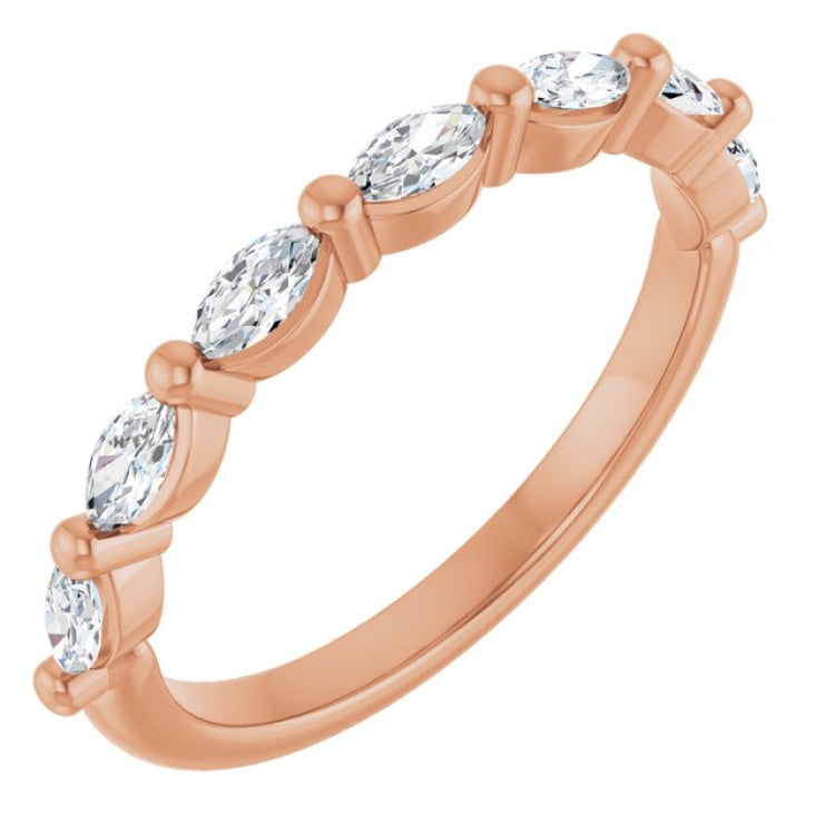 14K Rose 3/8 CTW Lab-Grown Diamond Anniversary Band