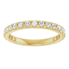 14K Yellow 5/8 CTW Lab-Grown Diamond French-Set Anniversary Band